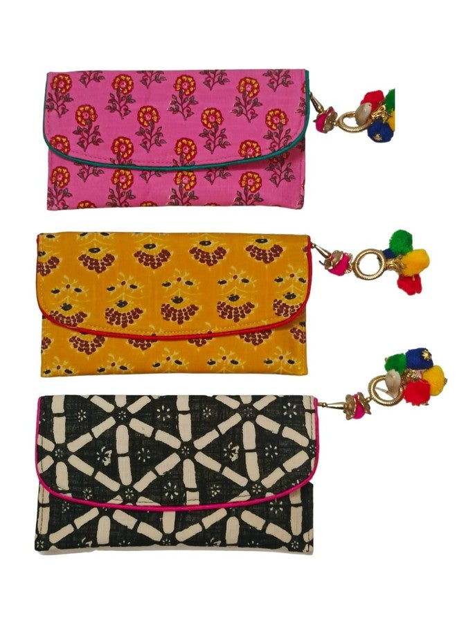 SWADEC IKKAT PRINT ENVELOPE PURSE CLUTCHES/HAND WALLETS/STYLISH PURSE FOR PARTIES & WEDDING CEREMONY FOR WOMEN & GIRLS (MULTICOLOUR),PACK OF 2 - Image 2